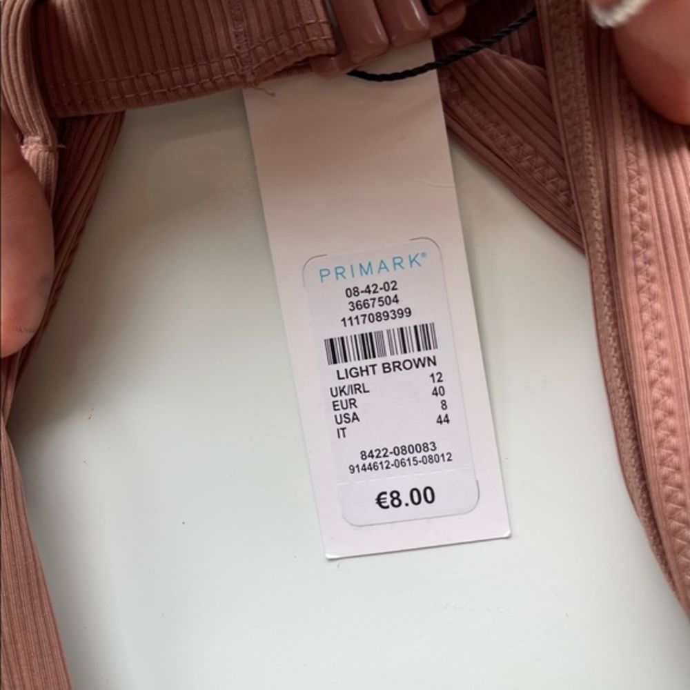 Primark 8 NWT Beige Cheeky Triangle Bikini Top - Picture 4 of 5